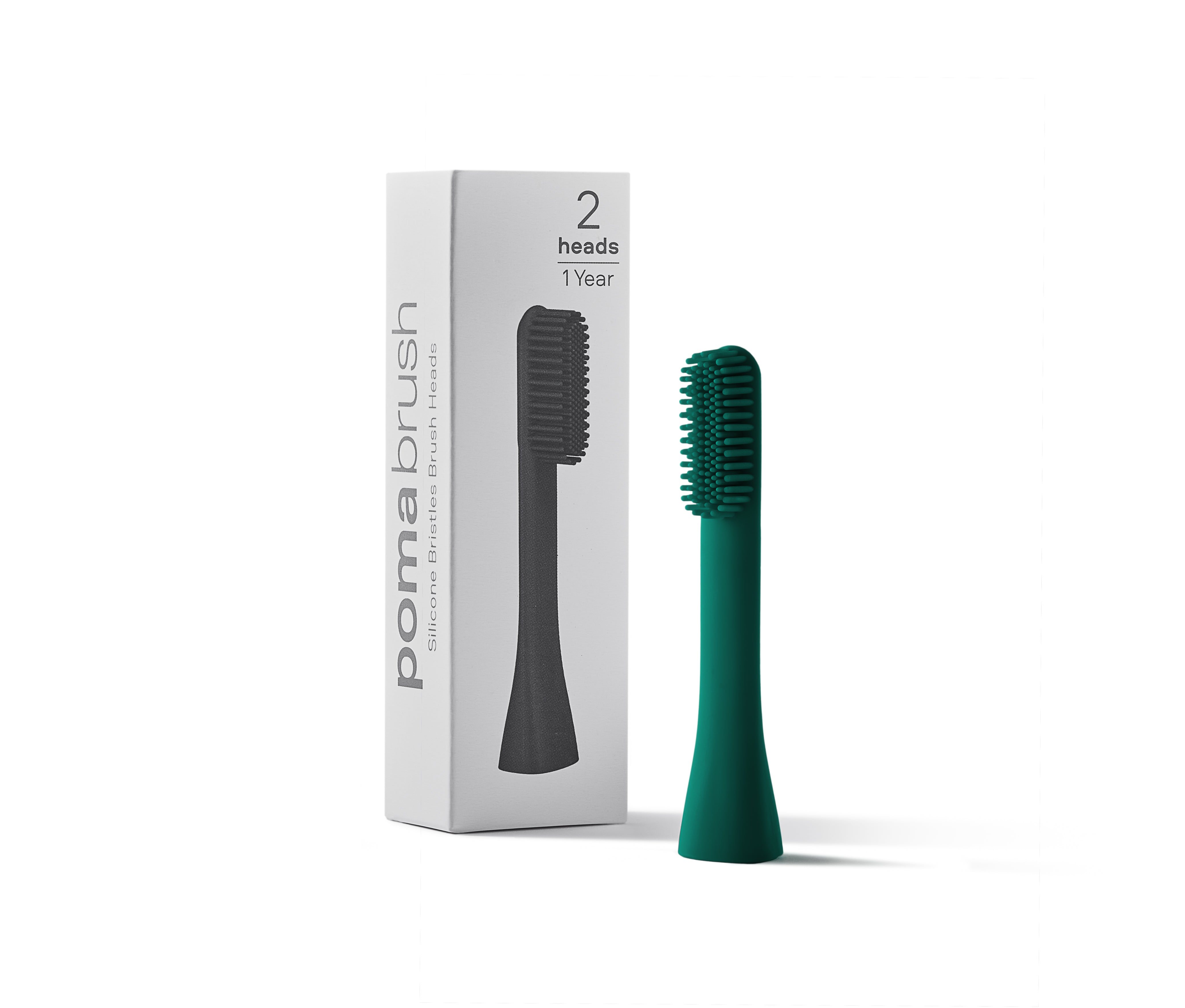 Pomabrush - Pure Silicone Brush Heads - Forest Green (Pack of 2)